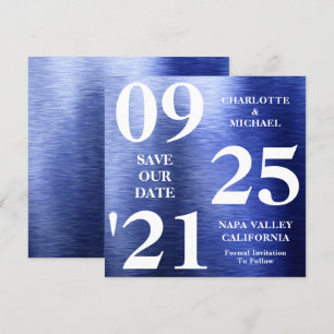 Convite Shimmer Vermelho Metálico Azul Elegante Salvar A 