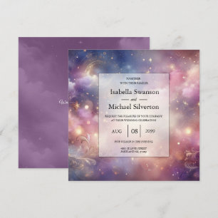 Convite Shimmering Celestial Stardust Skies Casamento