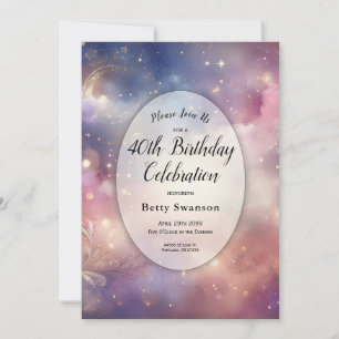 Convite Shimmering Celestial Stardust Skies Milestone