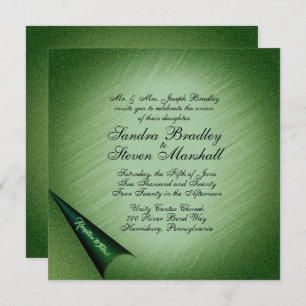 Convite Shimmering Green Wedding