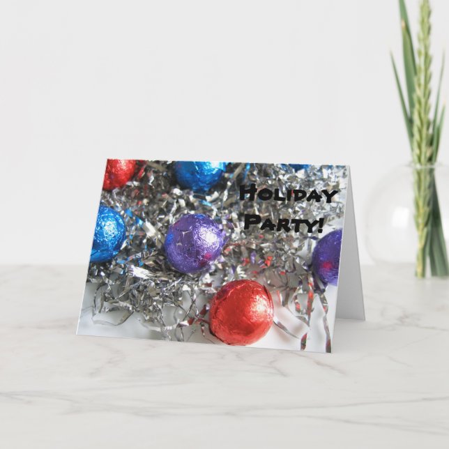 Convite Shiny and Festive, Holiday Party Invitatition (Frente)
