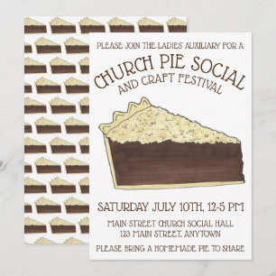 Convite Shoe Fly Pie Social Party Dessert Assar Slice