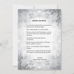 Convite Shok Sandesh Hindu Shraddh