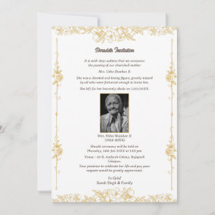 Convite Shok Sandesh Hindu Shraddh