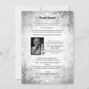 Convite Shok Sandesh Hindu Shraddh