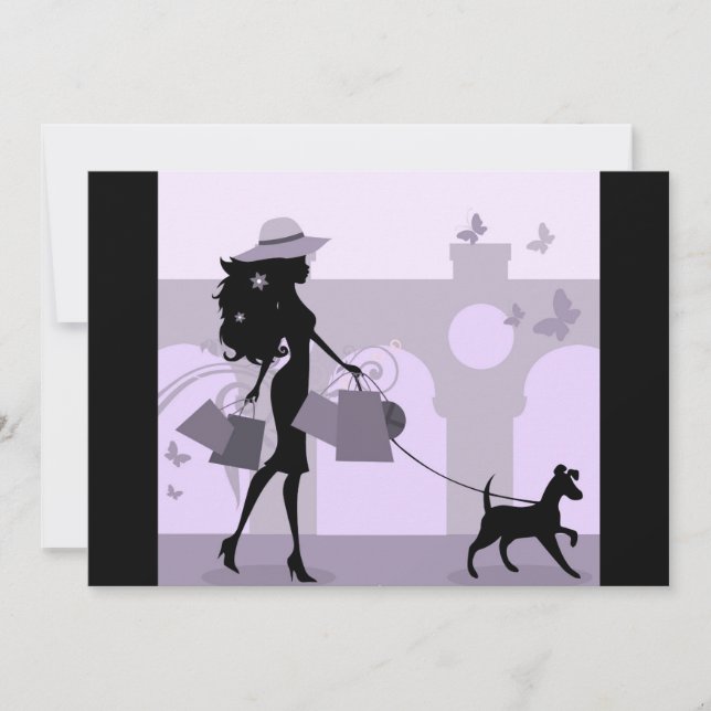 Convite Shopping party girls day out party (Frente)