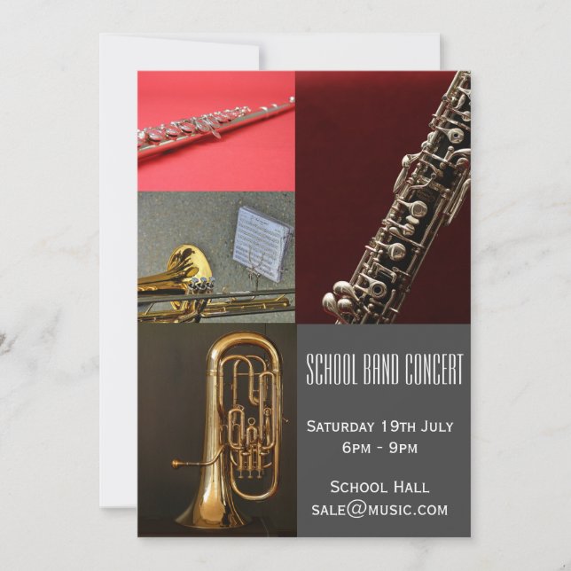 Convite Show de bandas da comunidade de bandas da escola (Frente)