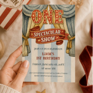 Convite Show de Circo Vintage Um Espetacular Aniversário d