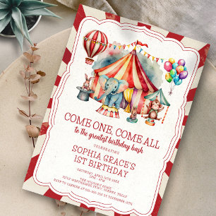 Convite Show do Circo Carnaval Orçamentário e Animais de A