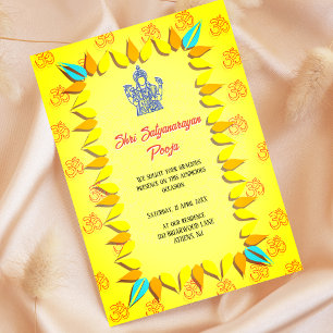 Convite Shri Satyanarayan Pooja Indiano