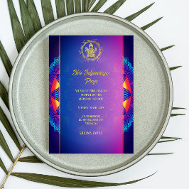 Convite Shri Satyanarayan Pooja Índio Hindu Chakra