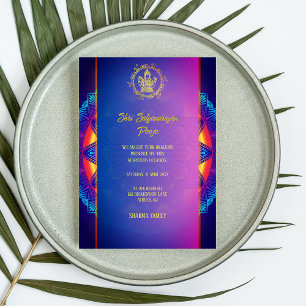 Convite Shri Satyanarayan Pooja Índio Hindu Chakra