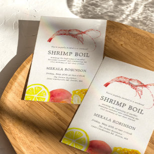 Convite Shrimp Boil   Produtos do mar Festa de aniversário