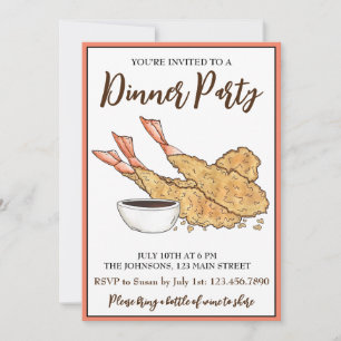 Convite Shrimp Prawn Ebi Tempura Cuisine Comida Japonesa