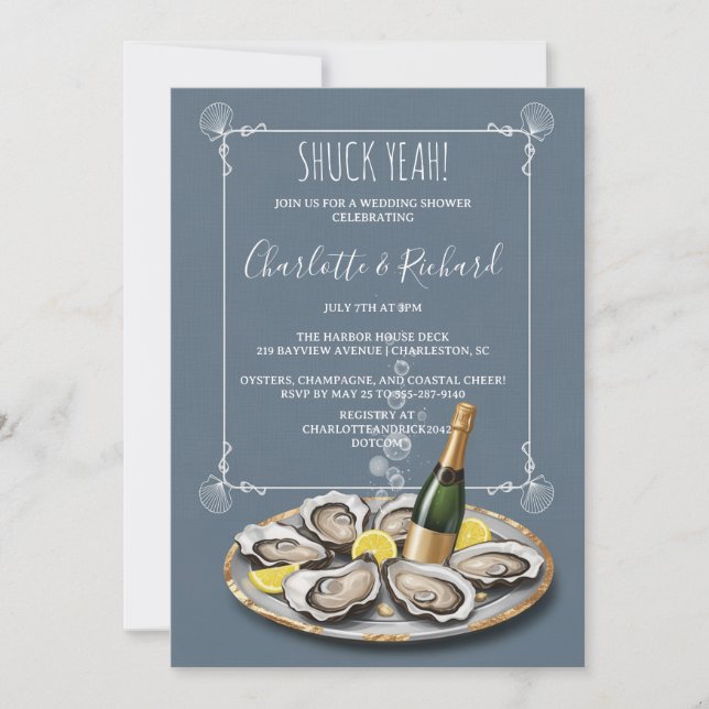 Convite Shuck Yeah Oyster & Champagne Couples Wedding Show (Frente)