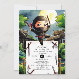 Convite Shuriken Ninja Birthday Simples