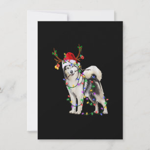 Convite Siberian Husky Tree Christmas Lights Xmas Paja