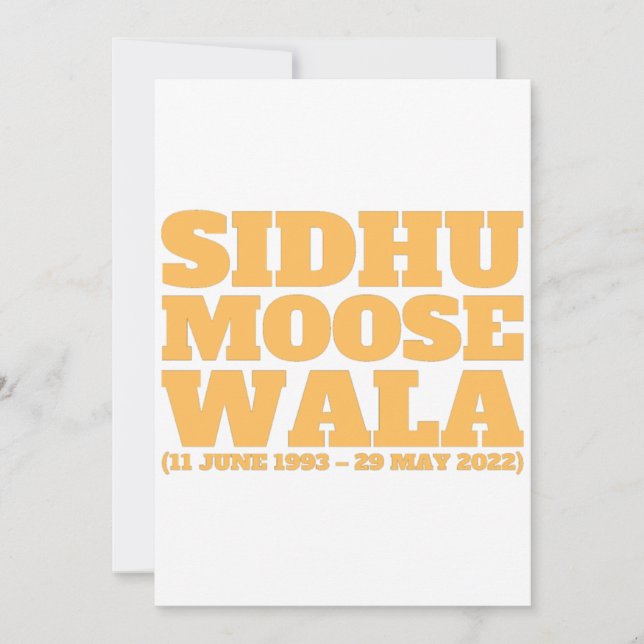 Convite Sidhu Moose Wala 1993-2022  (Frente)