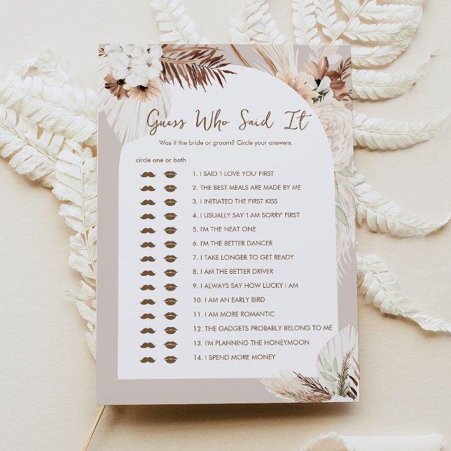 Convite SIERRA Boho Adivinha Quem Disse O Jogo Do Chá de p (Criador carregado)