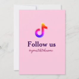 Convite siga-nos tiktok username social media add texto QR
