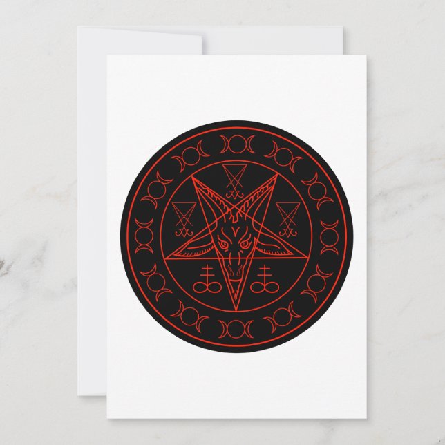 Convite Sigil da lua tripla de Baphomet e sigil do lucifer (Frente)