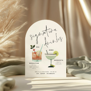 Convite Signature Bebe Personalizado Cocktails Sinal de Ba