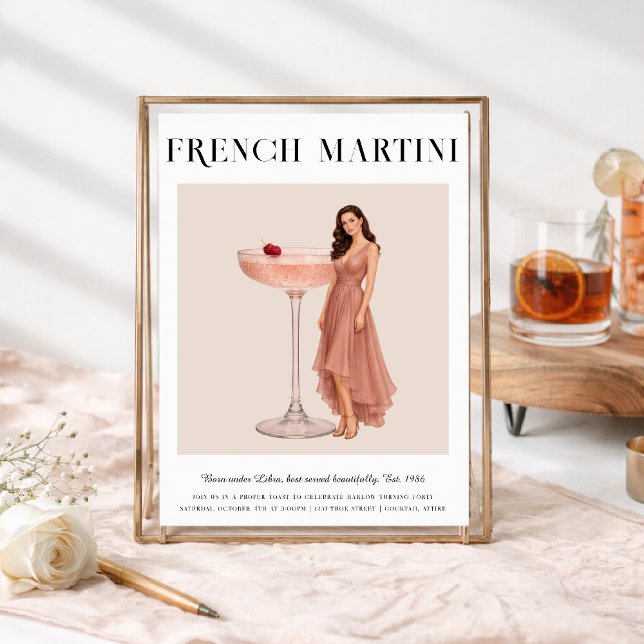 Convite Signature Cocktail | Libra Zodiac Birthday (Criador carregado)