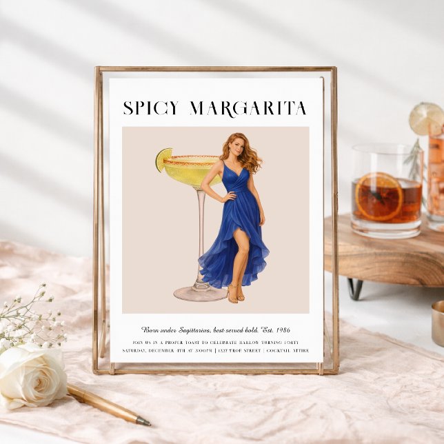 Convite Signature Cocktail | Sagittarius Zodiac Birthday (Criador carregado)