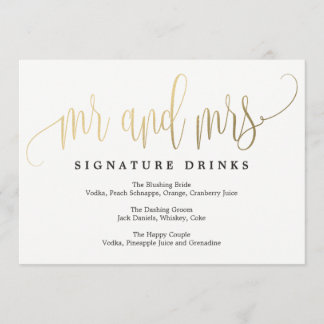Convite Signature Drinks Sign - Linda Caligrafia