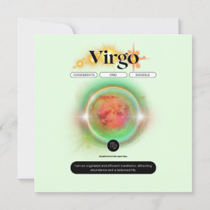 Convite Signo Moderno de Virgem Cota Elemento Terra