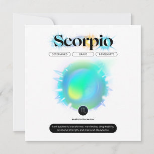 Convite Signo Zodíaco Moderno Cotações de Escorpião Elemen
