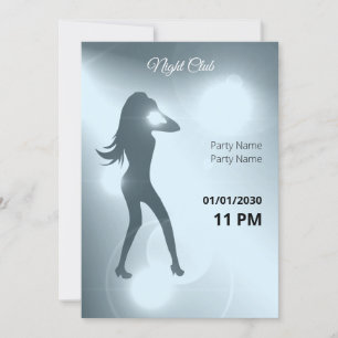 Convite Silhouette Luxuriosa Cyan Brilliant Girl