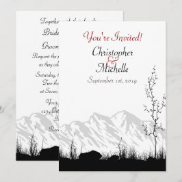 Convite Silhouette Mountain Black, White e Red Wedes