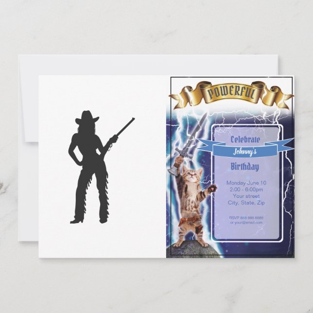 Convite Silhouette of Western Cowgirl (Frente)