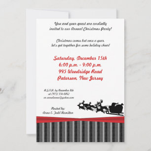 Convite Silhouette Santas Sleigh 5x7