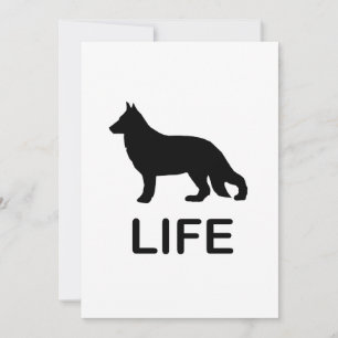 Convite silhueta da vida do pastor alemão