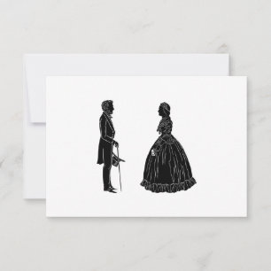 Convite silhueta de abraham lincoln mary todd lincoln