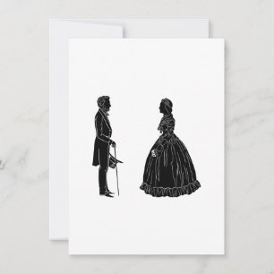 Convite silhueta de abraham lincoln mary todd lincoln