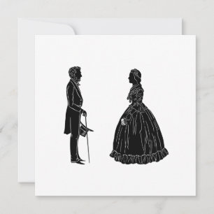 Convite silhueta de abraham lincoln mary todd lincoln