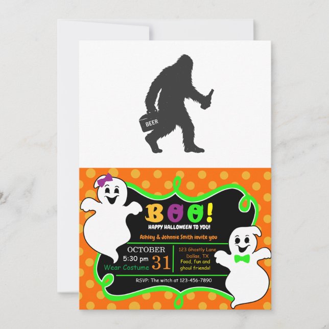 Convite silhueta de cerveja pé grande (Frente)