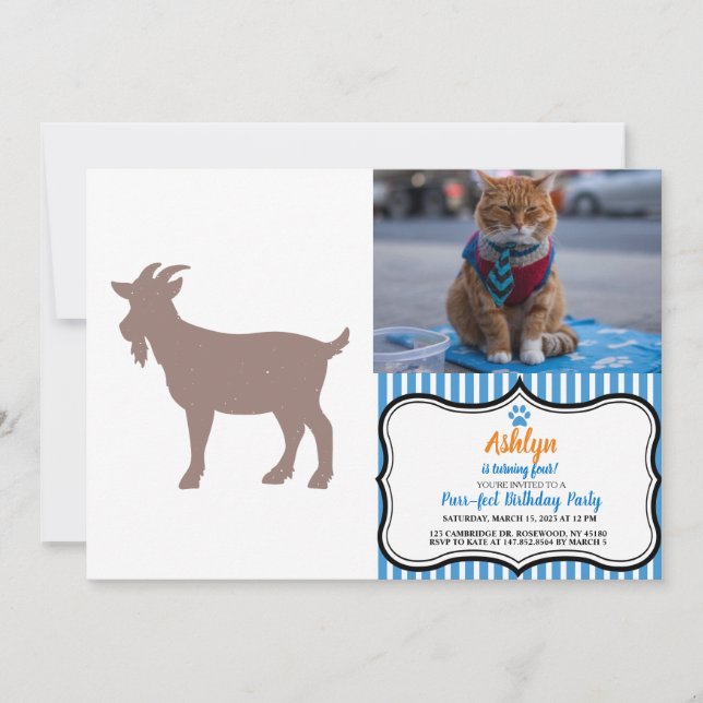 Convite Silhueta de fazenda de animais de cabra (Frente)