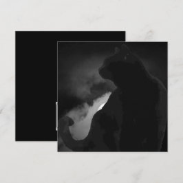 Convite Silhueta de Gato Preto ao Luar