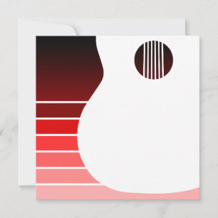 Convite silhueta de guitarra acústica: tom vermelho