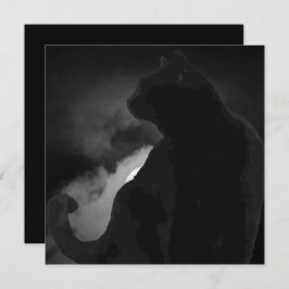 Convite Silhueta de Lua Gato Preto