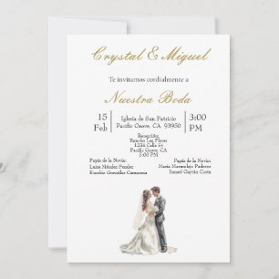 Convite Silhueta de novia y novio