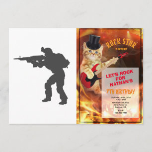 Convite Silhueta de um soldado - Escolher cor de fundo