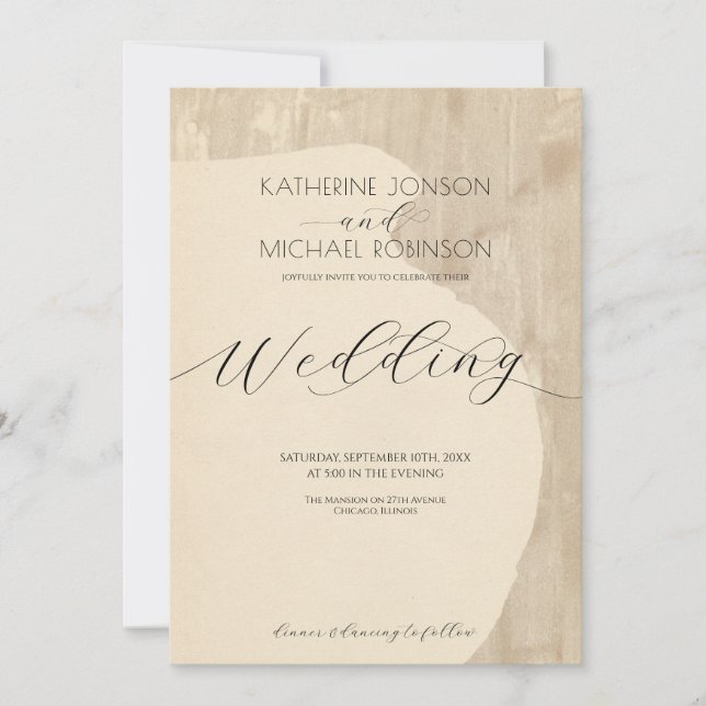 Convite Silhueta de vaso neutro | Casamento (Frente)