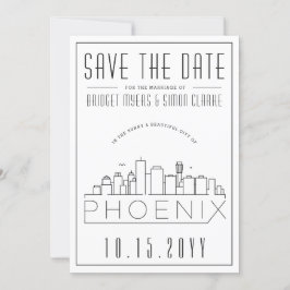 Convite Silhueta Estilizada da Cidade de Phoenix para Data