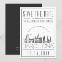 Silhueta Estilizada de Barcelona para Casamento Sa