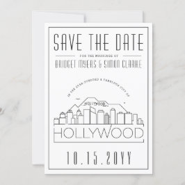 Convite Silhueta Estilizada de Hollywood para Data de Casa